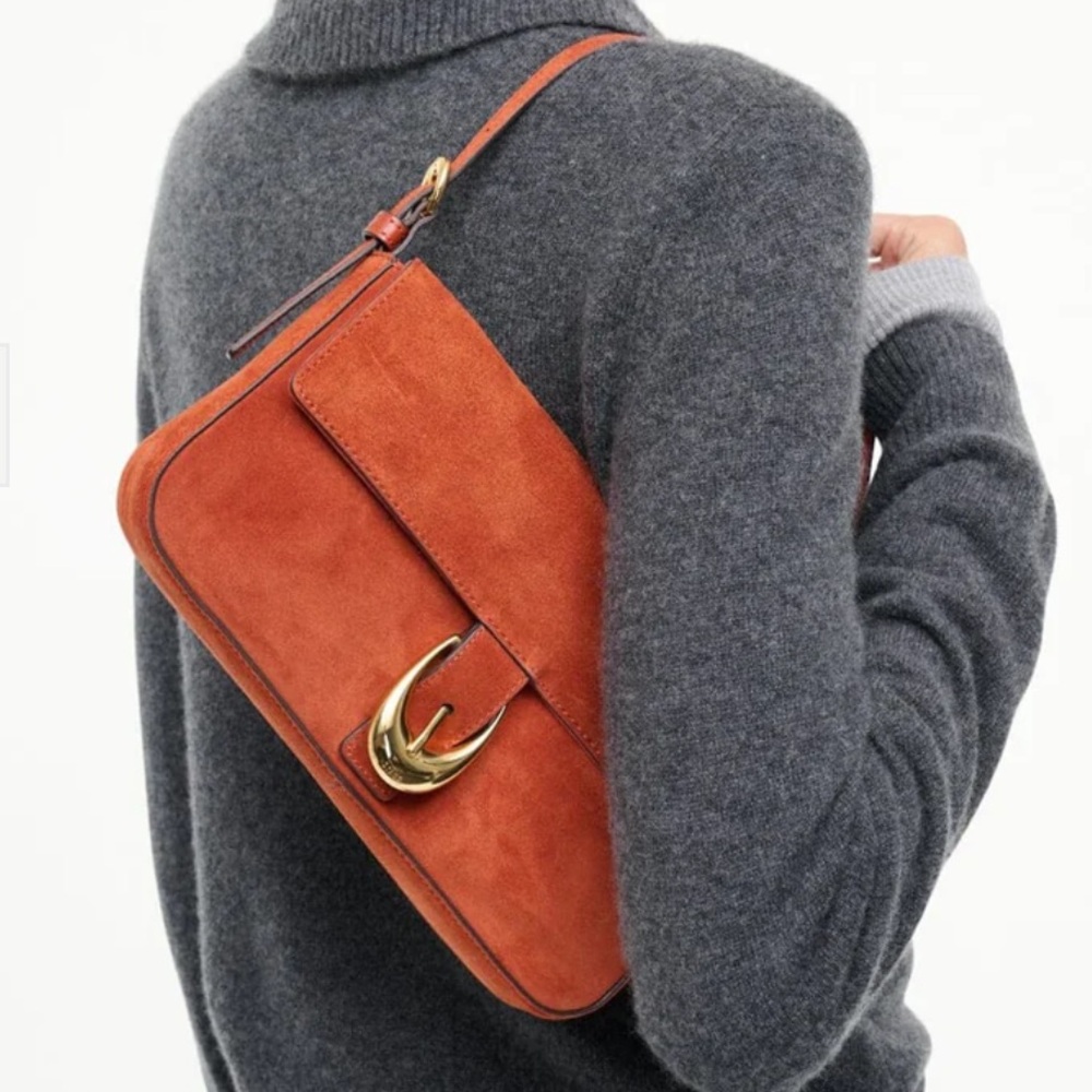 STAUD Harlow Bag in Auburn Suede - Picture 8 of 11